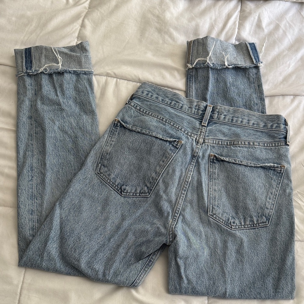 Agolde Cherie High Rise Straight Jeans in Merit Light Wash Denims Jeans Size 26 - Picture 6 of 7